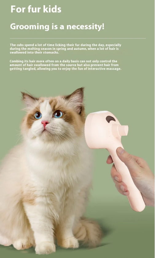 2-in-1 Mist Spray Pet Grooming Comb for Cats & Small Pets