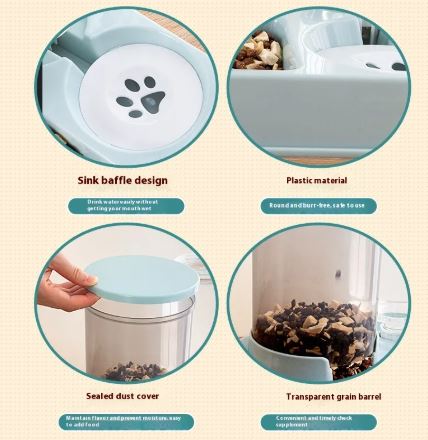 Transparent Gravity Pet Feeder & Water Dispenser