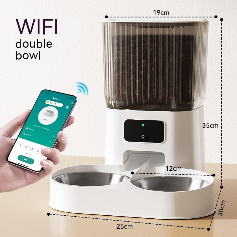 5L WiFi Smart Pet Feeder with Video Monitoring & Stainless Steel Bowls