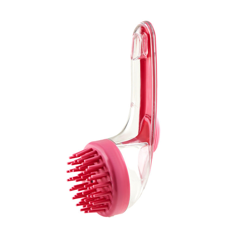 Pet Shower & Grooming Brush – Soft Bristle Bath Brush with Shampoo Dispenser for Cats & Dogs