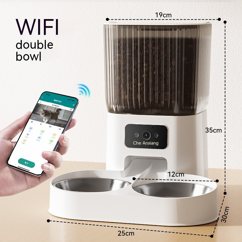 5L WiFi Smart Pet Feeder with Video Monitoring & Stainless Steel Bowls