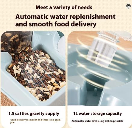 Transparent Gravity Pet Feeder & Water Dispenser