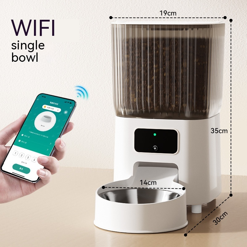 5L WiFi Smart Pet Feeder with Video Monitoring & Stainless Steel Bowls