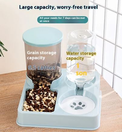 Transparent Gravity Pet Feeder & Water Dispenser
