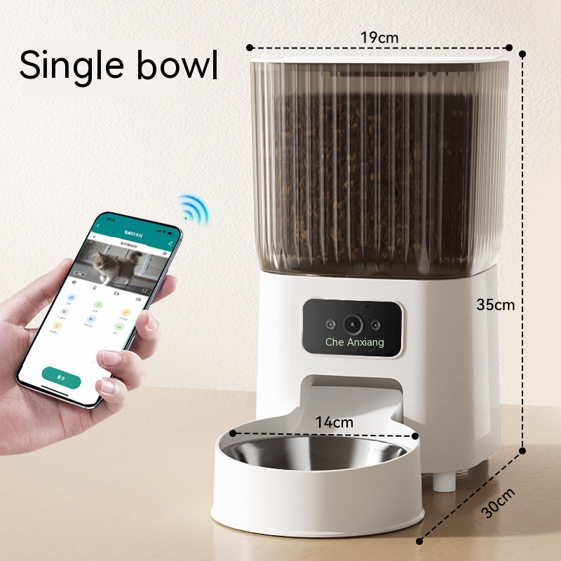 5L WiFi Smart Pet Feeder with Video Monitoring & Stainless Steel Bowls