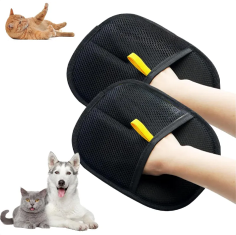 Electrostatic Pet Hair Removal Gloves – Two-Way Bristles for Cats & Dogs