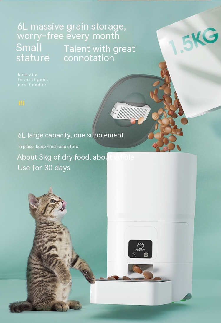 6L Smart Automatic Pet Feeder with WiFi App & Camera Option
