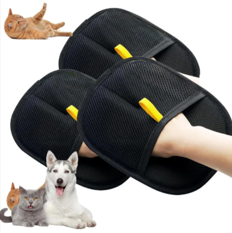 Electrostatic Pet Hair Removal Gloves – Two-Way Bristles for Cats & Dogs