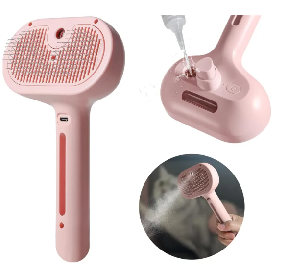 Pet Hair Spray Brush with Built-in Water Tank – For Cats & Dogs