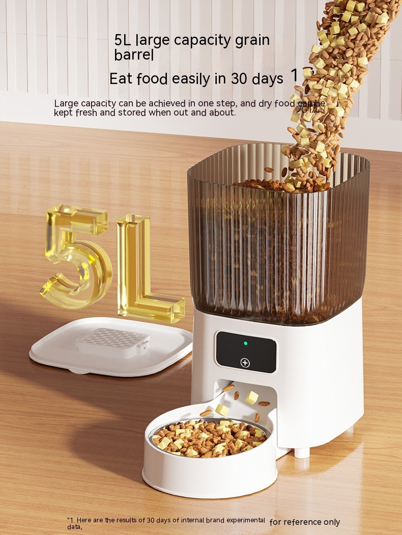 5L WiFi Smart Pet Feeder with Video Monitoring & Stainless Steel Bowls