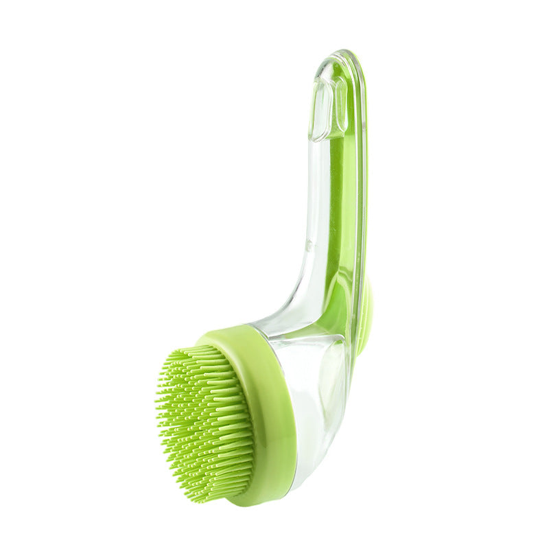 Pet Shower & Grooming Brush – Soft Bristle Bath Brush with Shampoo Dispenser for Cats & Dogs