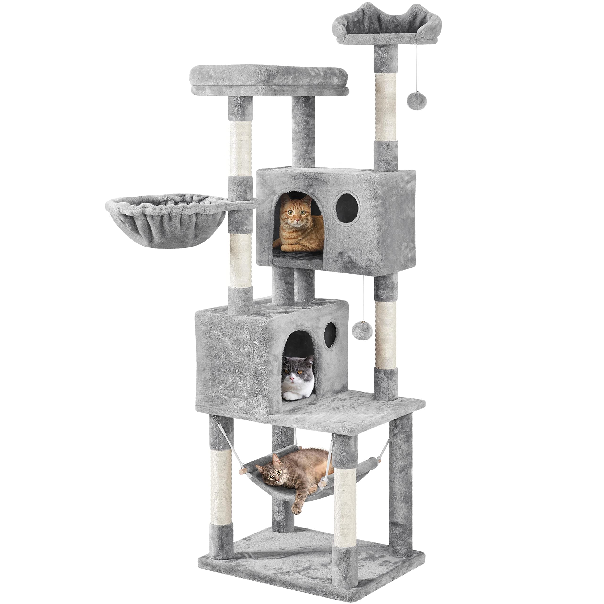 Yaheetech 73" Multi-Level Cat Tree Tower with Condo, Hammock & Scratching Posts