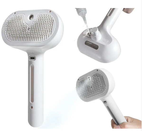 Pet Hair Spray Brush with Built-in Water Tank – For Cats & Dogs