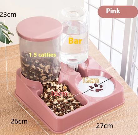 Transparent Gravity Pet Feeder & Water Dispenser